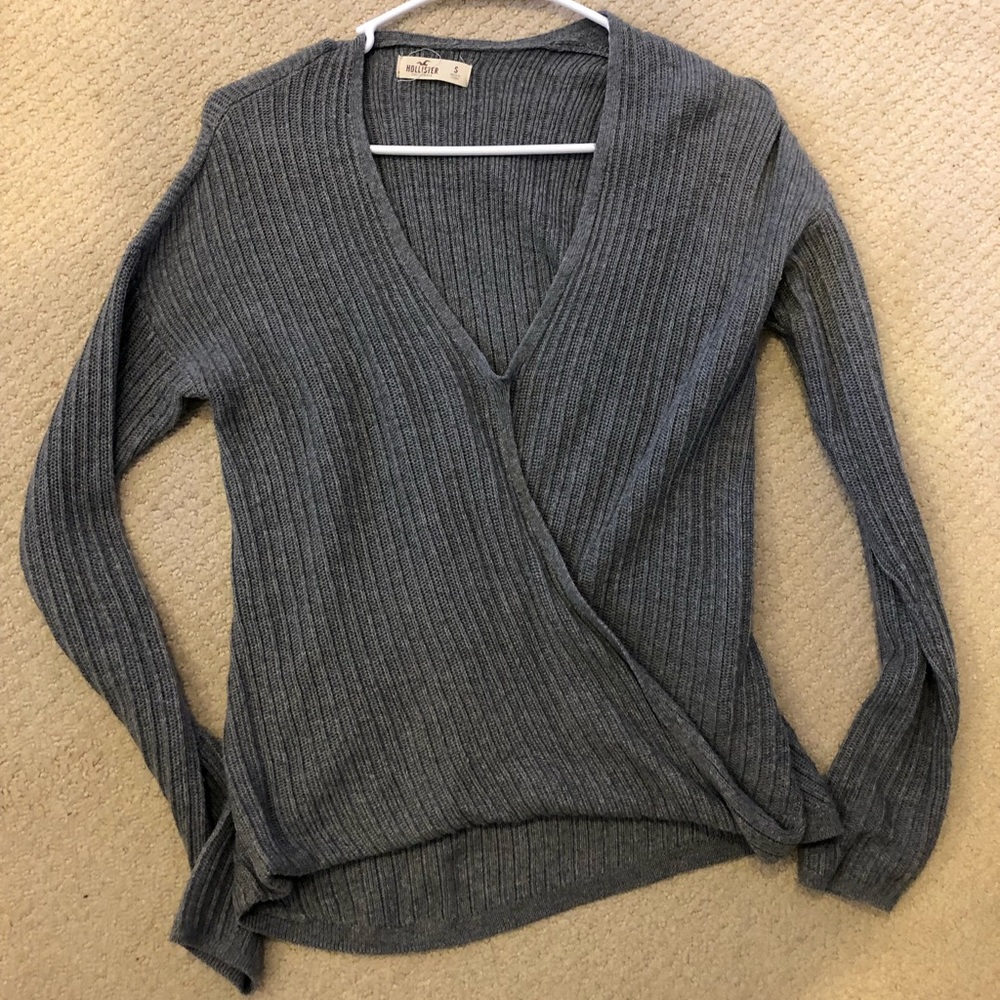 Grey cross sweater